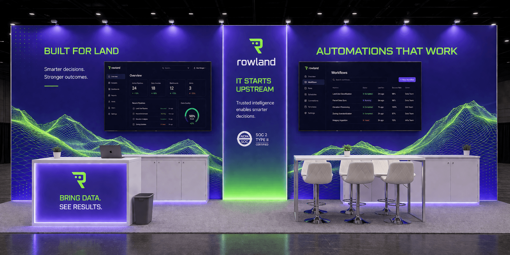 Rowland 3D booth render